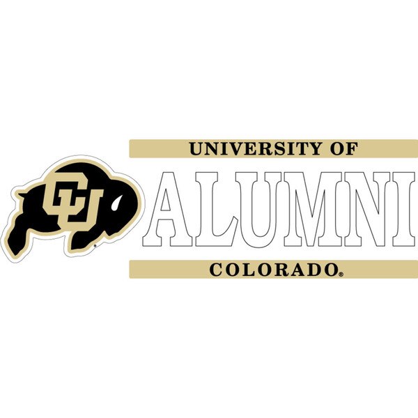 University of Colorado Alumni decal with CU Buffaloes logo and gold banner accents